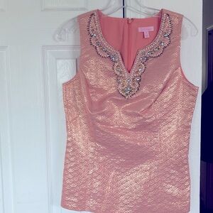 Lilly Pulitzer Embellished Top GORGEOUS